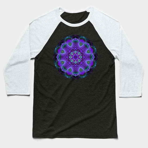 Mandala Magic - Purple Delight-3-24-2023 Baseball T-Shirt by Mandala Magic